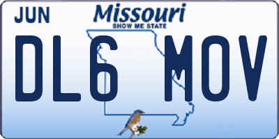 MO license plate DL6M0V