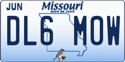 MO license plate DL6M0W