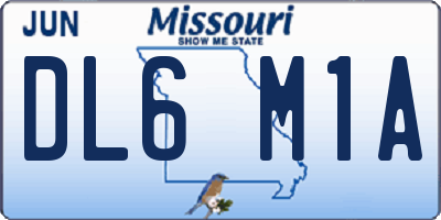 MO license plate DL6M1A