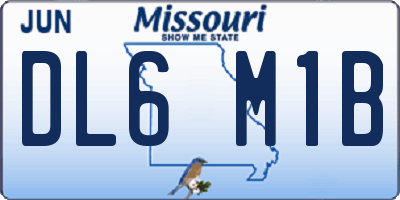 MO license plate DL6M1B