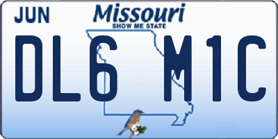 MO license plate DL6M1C