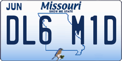 MO license plate DL6M1D