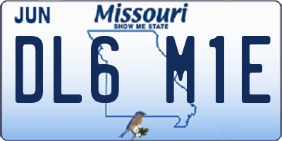 MO license plate DL6M1E