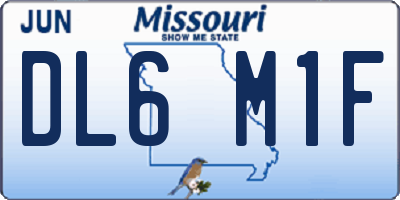 MO license plate DL6M1F