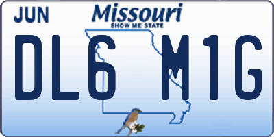 MO license plate DL6M1G