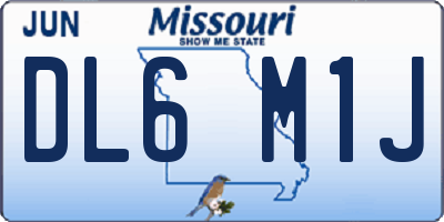 MO license plate DL6M1J