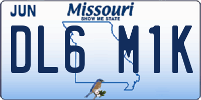 MO license plate DL6M1K