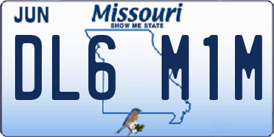 MO license plate DL6M1M