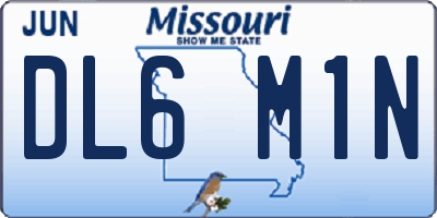 MO license plate DL6M1N