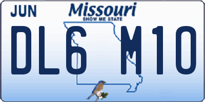 MO license plate DL6M1O