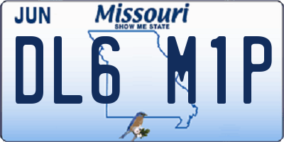 MO license plate DL6M1P