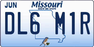 MO license plate DL6M1R