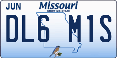 MO license plate DL6M1S