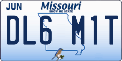 MO license plate DL6M1T