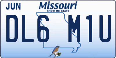 MO license plate DL6M1U
