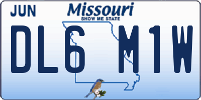 MO license plate DL6M1W