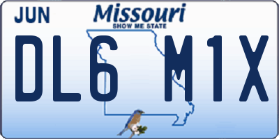 MO license plate DL6M1X