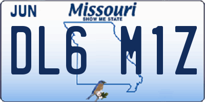 MO license plate DL6M1Z