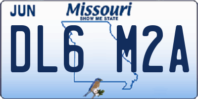 MO license plate DL6M2A