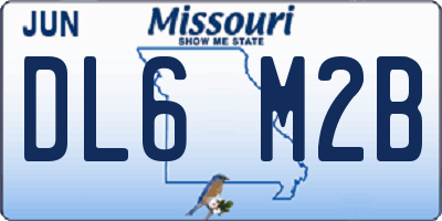 MO license plate DL6M2B