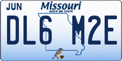 MO license plate DL6M2E