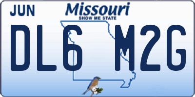 MO license plate DL6M2G