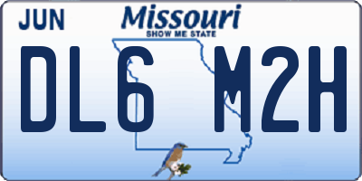 MO license plate DL6M2H