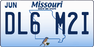 MO license plate DL6M2I