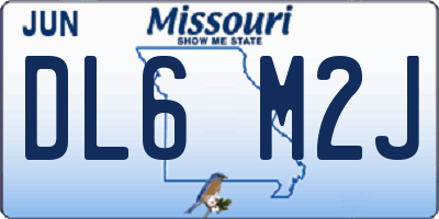 MO license plate DL6M2J