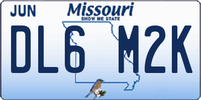 MO license plate DL6M2K