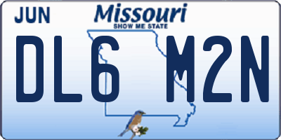MO license plate DL6M2N