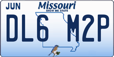 MO license plate DL6M2P