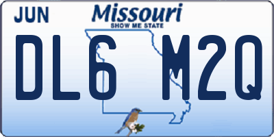 MO license plate DL6M2Q