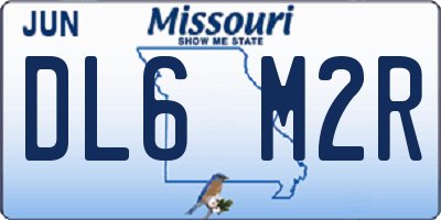MO license plate DL6M2R