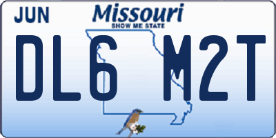 MO license plate DL6M2T