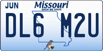 MO license plate DL6M2U