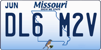 MO license plate DL6M2V