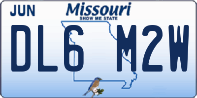 MO license plate DL6M2W
