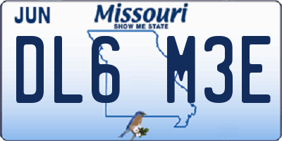 MO license plate DL6M3E