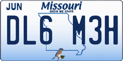 MO license plate DL6M3H