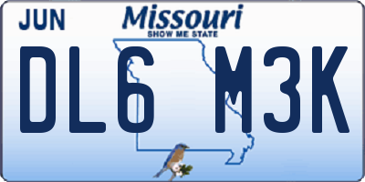 MO license plate DL6M3K