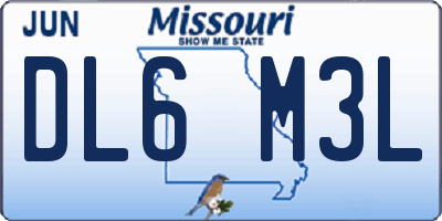 MO license plate DL6M3L