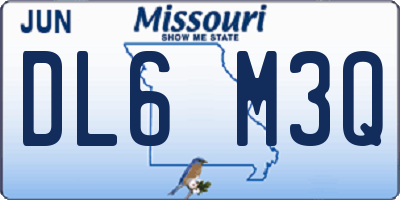 MO license plate DL6M3Q