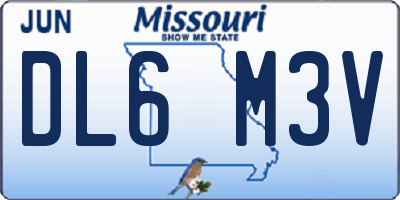 MO license plate DL6M3V
