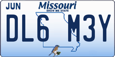 MO license plate DL6M3Y