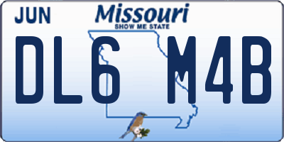 MO license plate DL6M4B
