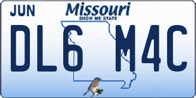 MO license plate DL6M4C