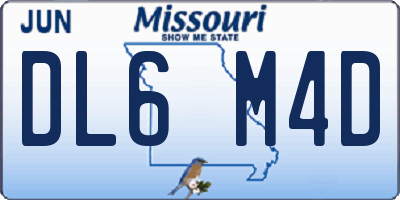 MO license plate DL6M4D