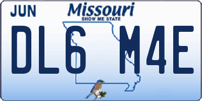 MO license plate DL6M4E