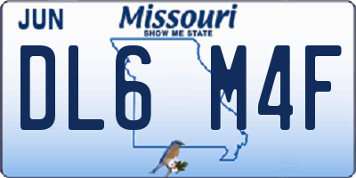 MO license plate DL6M4F